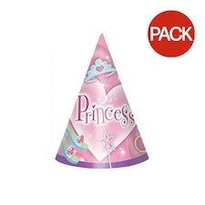 Amscan Paper Princess Party Hat (Pack of 8) - Pink/Purple/Blue - One Size