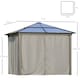 image 5 of Outsunny 3 x 3m Hardtop Gazebo Canopy with Polycarbonate Roof, Aluminium Frame, Permanent Pavilion Garden Gazebo with Netting and Curtains for Patio, Deck, Dark Grey