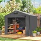 image 1 of Outsunny 8 x 6 ft Outdoor Garden Storage Shed, Waterproof Bike Tent with Vent and Roll-Up Zipper Door,Outdoor Portable Shed Storage Shelter  for Bikes, Dark Grey