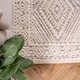 image 4 of KUKOON Grey Cream Diamond Geometric Tufted Pile Area Rug 80cm x 150cm