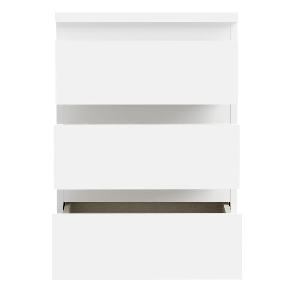 image 1 of Edmore 3 Drawer Bedside Chest in White