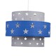 image 2 of Navy Blue and Grey Star Two Tier Light Shade | Grey | Blue | Large | 1