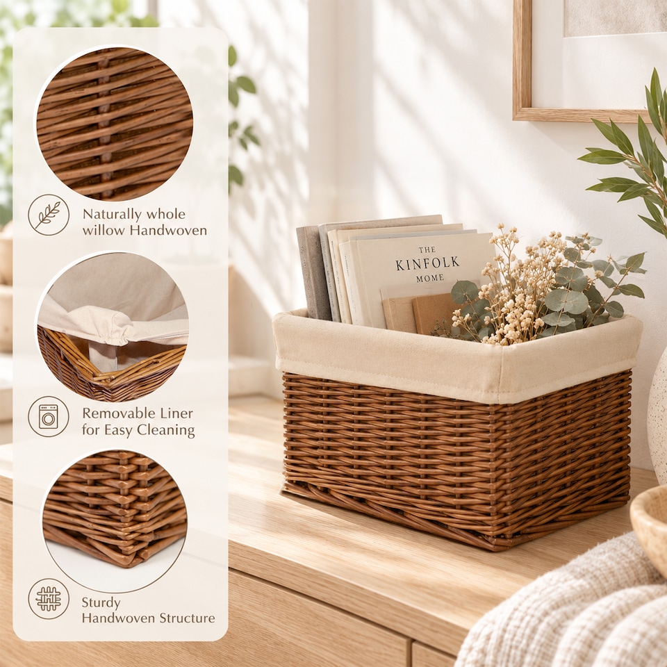 image 1 of Wickerfield Wicker Storage Basket with Removable Liner
