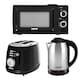 image 1 of GEEPAS Electric Kettle 2 Slice Bread Toaster & Microwave Kitchen Set | Black