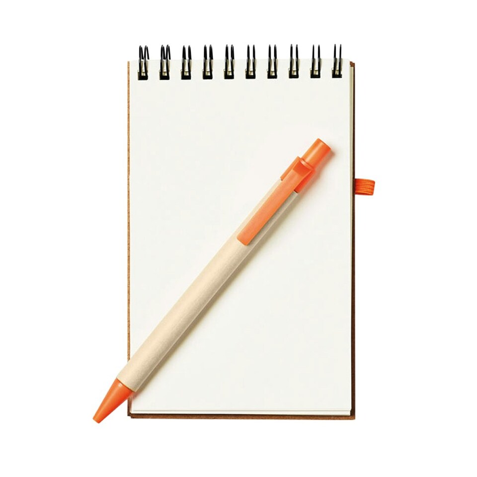 image 1 of MidOcean Sonora Recycled A6 Notepad And Pen - Orange/Beige - One Size
