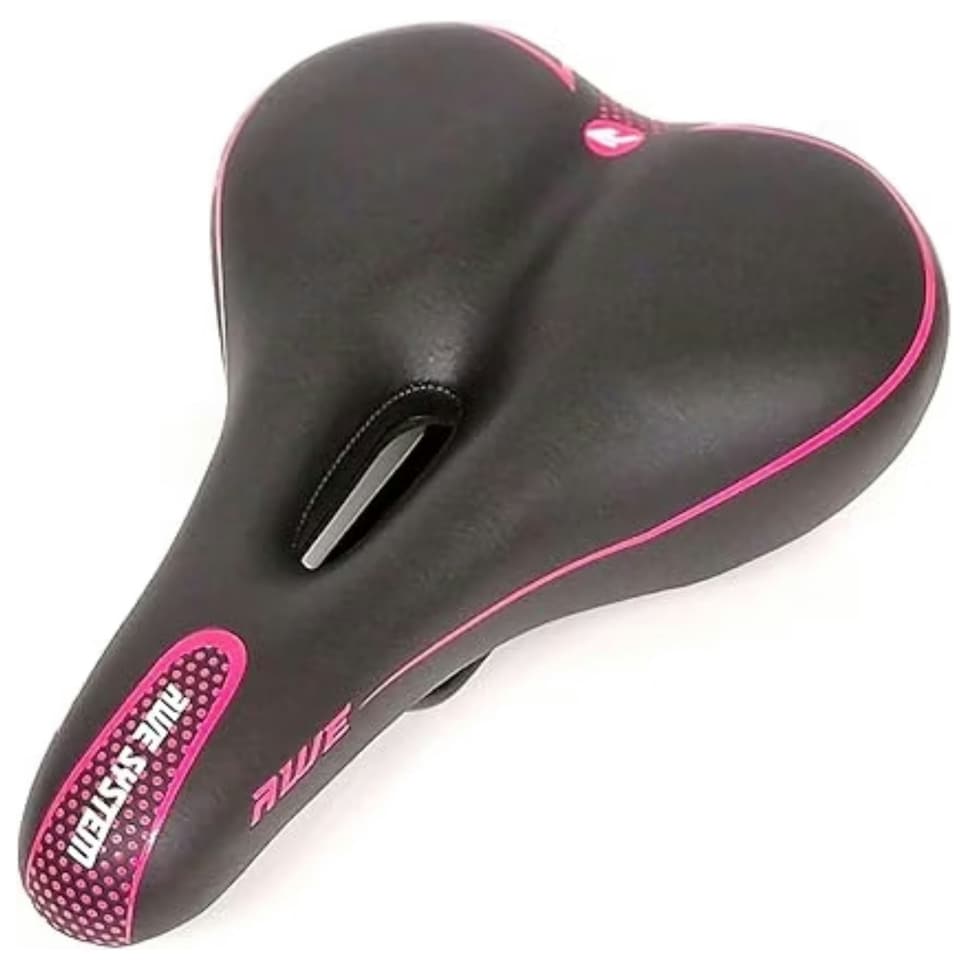 image 1 of AWE Adult Ladies COMFORT GEL Bike/E-Bike/City Pink/Black Large Saddle