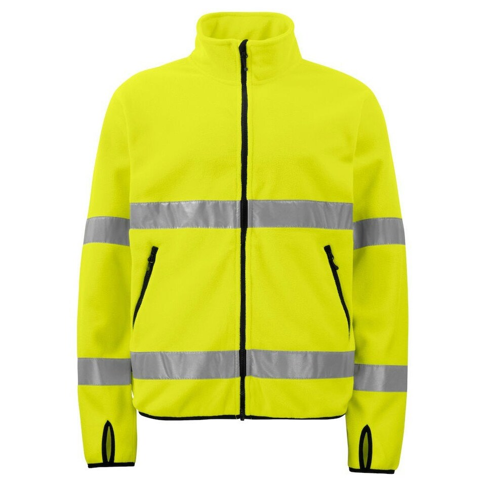 image 1 of Projob Mens Fleece Hi-Vis Fleece Jacket - Yellow/Black - M