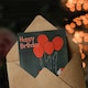 image 3 of Redhead Dark Weird Balloon Cake Woman Her Birthday Card