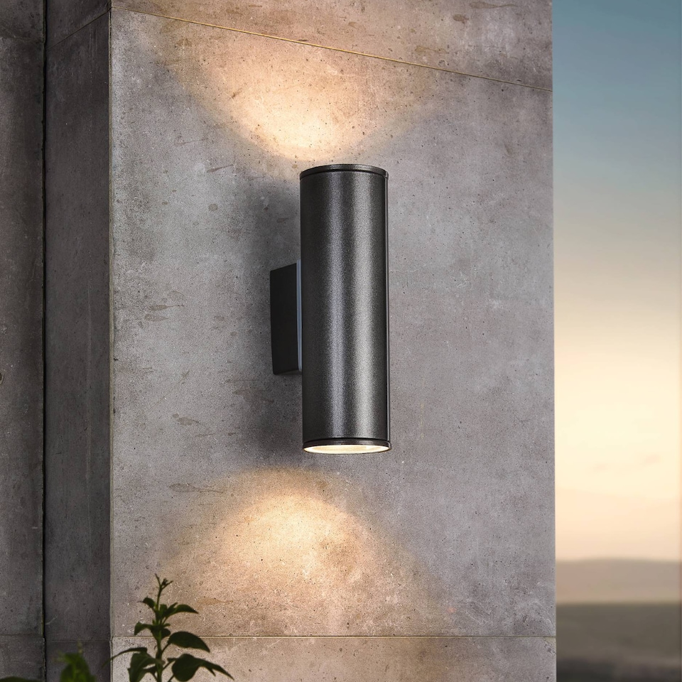 image 1 of EGLO Riga Dual LED Up/Down Exterior Wall Light Anthracite