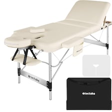 Massage Table Phuket - 3 zones, 70 cm wide, aluminium frame, carry bag and masks | Cream | beige | 1