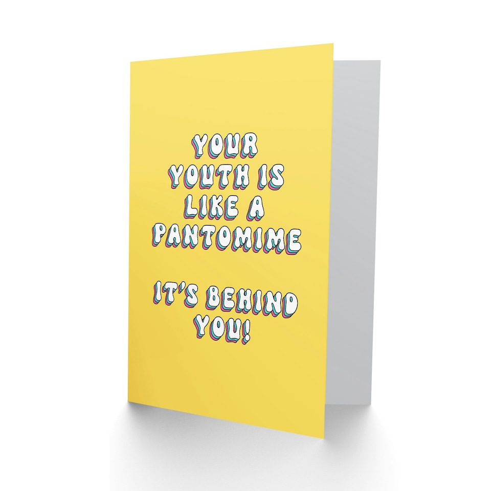 image 1 of Youth Like Pantomime Behind You Panto Her Funny Birthday Card