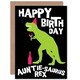 image 3 of Wine Dinosaur T-Rex Auntie Fun Aunt Funny Birthday Card