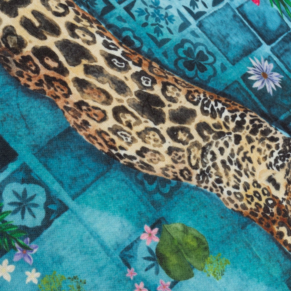image 1 of Paoletti Majorelle Leopard Piped Outdoor Cushion