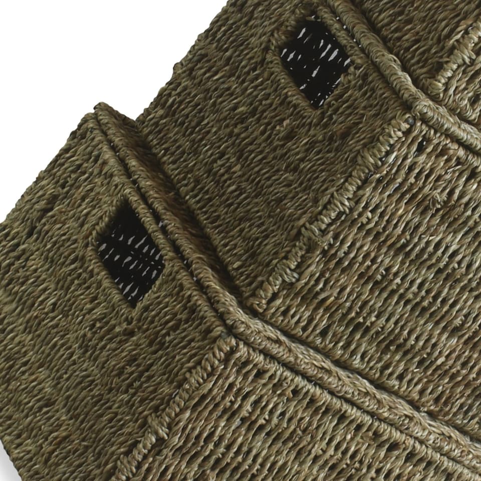 image 1 of Set or 4 Seagrass Storage Baskets | Green | Green | Not provided