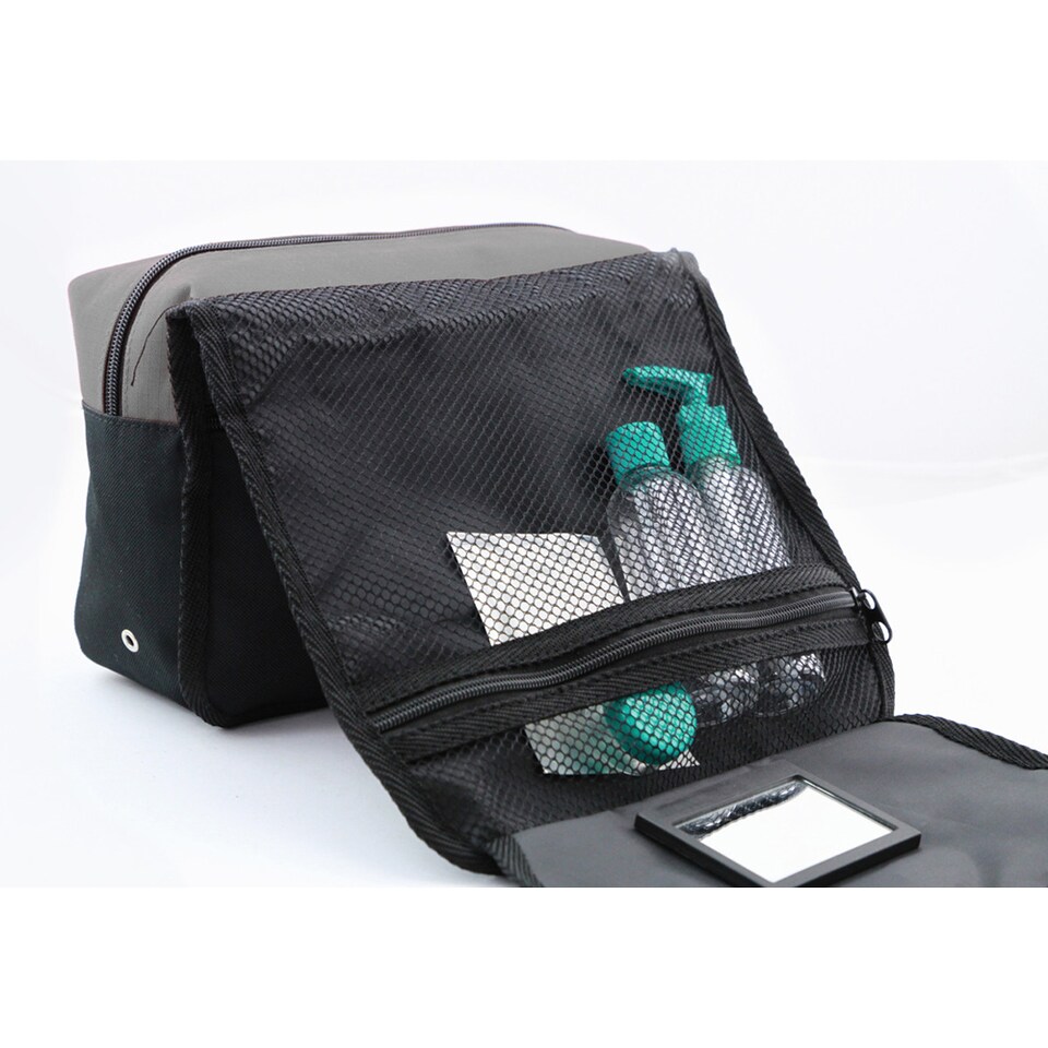image 1 of Shugon Bristol Folding Travel Toiletry Bag - 4 Litres | Grey | Dark Grey/Black | One Size | 1