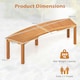 image 2 of COSTWAY Curved Fire Pit Bench Acacia Wood Patio Bench Brown
