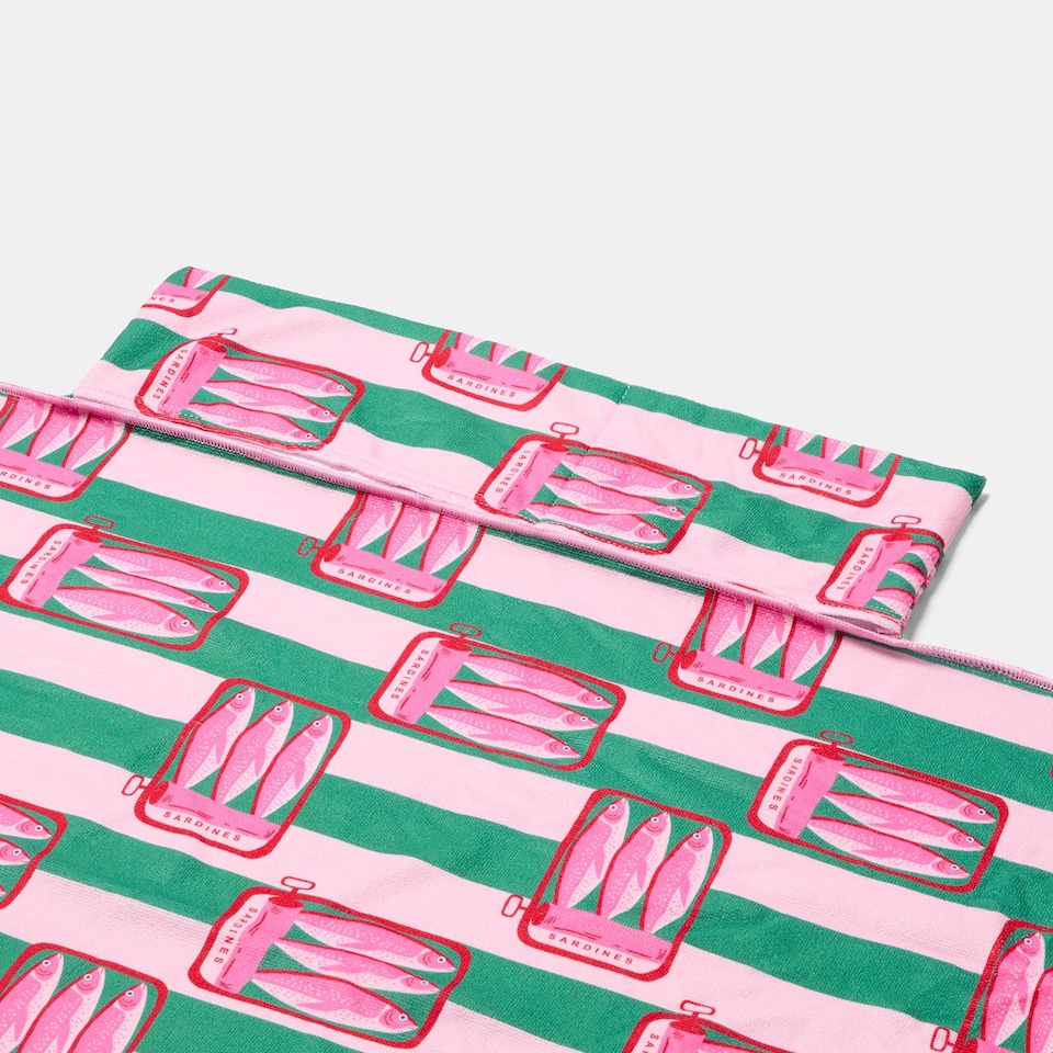 image 1 of OHS Stripes Beach Towel with Bag Quick Dry Absorbent Travel Spa