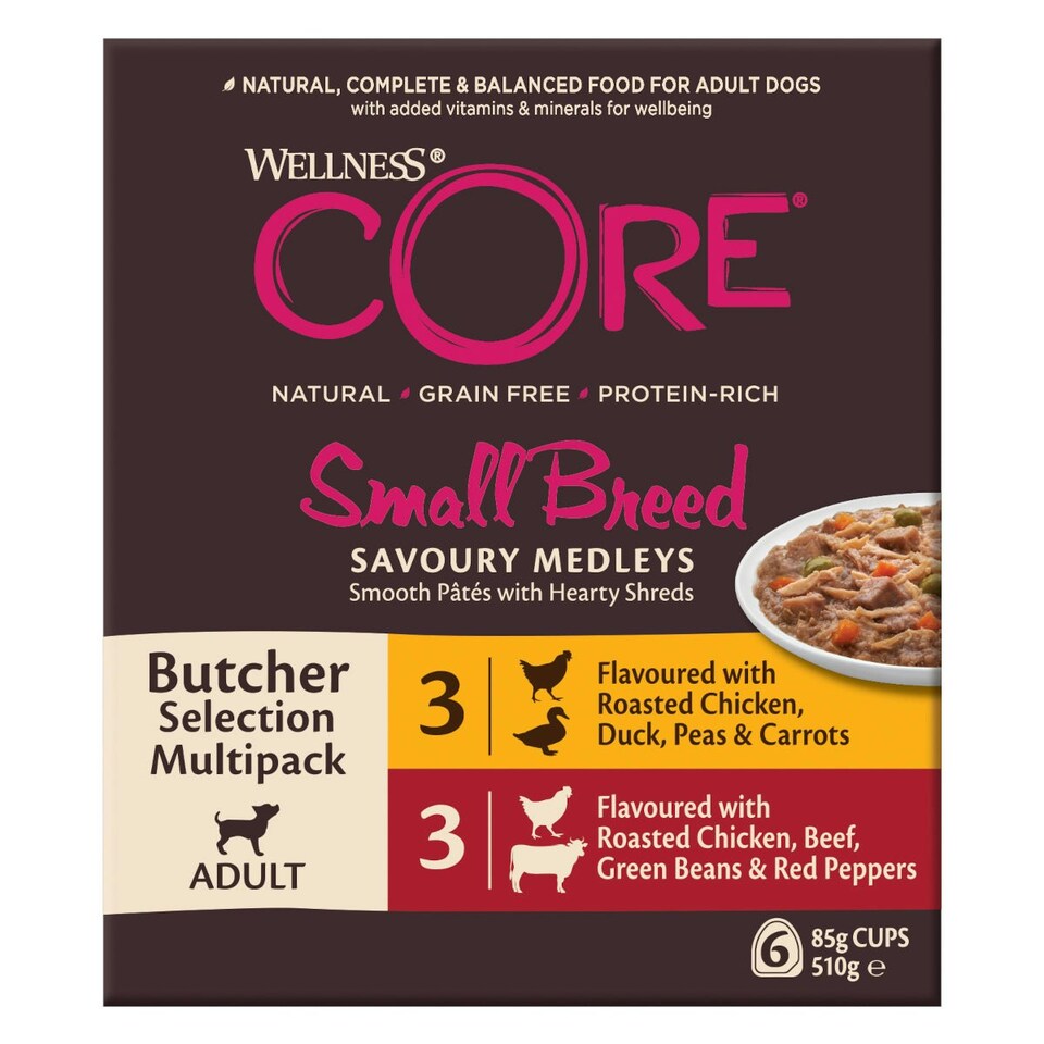 image 1 of Wellness CORE Dog Wet Small Breed Adult Savoury Medleys Butcher Multipack 6 x 85g