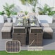 image 2 of Direct Wicker 9 Pieces Outdoor Rattan Garden Dining Table and Chair Set