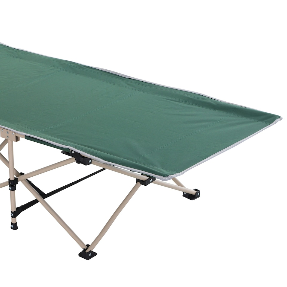 image 1 of Outsunny Single Portable Outdoor Military Sleeping Bed Camping Cot Green