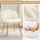 image 6 of Yaheetech Vanity Chair with Shell-shaped Backrest and Golden Metal Legs for Living Room-Beige