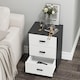 image 4 of Black 3-Drawer Bedside Table | Black | Accent Colour: White | 1