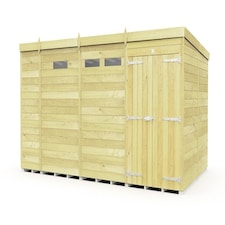 13 x 8 Feet Pent Security Shed - Double Door - Wood - L231 x W387 x H201 cm Brown