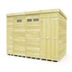 image 1 of 13 x 8 Feet Pent Security Shed - Double Door - Wood - L231 x W387 x H201 cm Brown