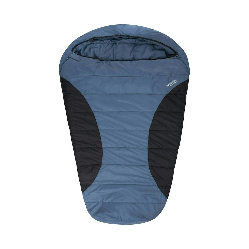 image 1 of Mountain Warehouse Summit Sleeping Bag Ripstop Hooded Mummy Shape Camping Bed Right Handed Zip - Long length (215cm) Black