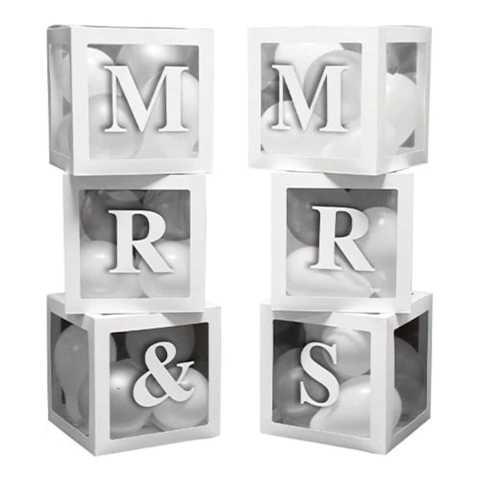 Clear Mr & Mrs Wedding Giant Balloon Blocks