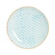 image 4 of Nicola Spring Hand-Printed Dinner Plates - 25.5cm - Blue - Pack of 6