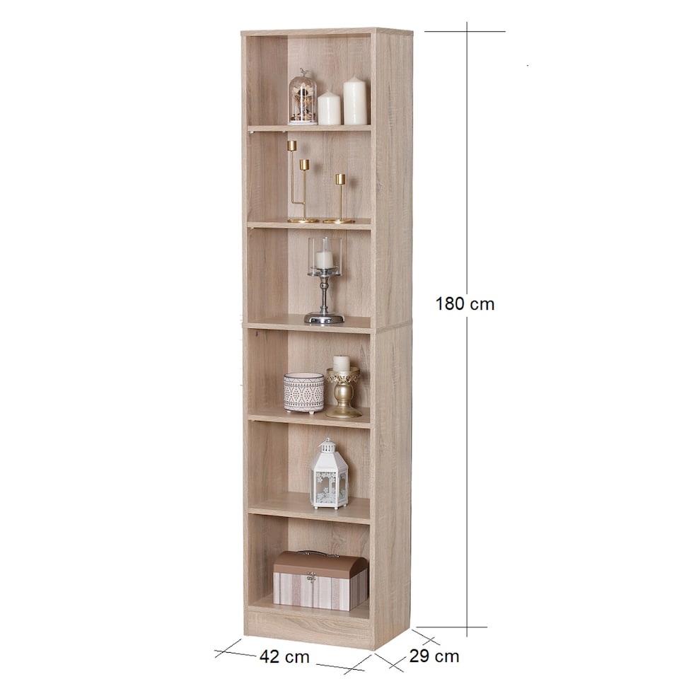 image 1 of Bookcase Display Shelf Freestanding Book Storage Unit Home Living Room Furniture | Brown