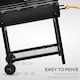 image 4 of Outsunny Trolley Portable Outdoor Charcoal BBQ Grill Cart 2 Rolling Wheels Black
