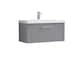 image 1 of Balterley Partial Fluted 1 Drawer Wall Hung Vanity Unit with 1 Tap Hole Thin-Edge Basin | Grey | Satin Grey