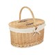 image 1 of Buff Oval Picnic Basket with White Lining | White | White