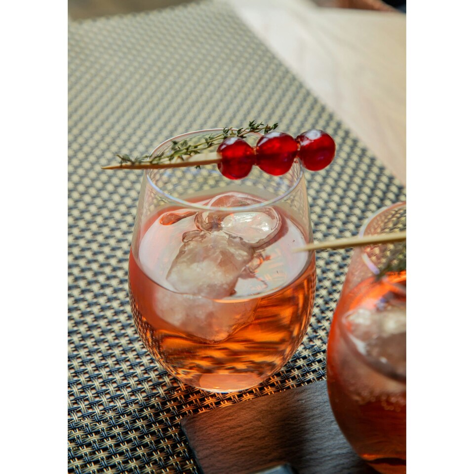 image 1 of BarCraft Iridescent Glass Tumblers Set of 2 Clear