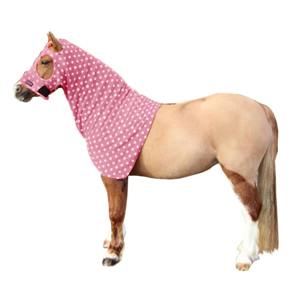 image 1 of Supreme Products Dotty Fleece Horse Hood - Pink - 15.2 Hands