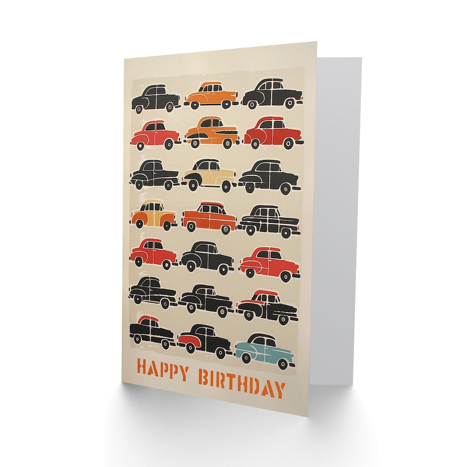 image 1 of Classic Automobiles Retro Vintage Car Lover Birthday Card