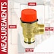image 3 of SPARES2GO Pressure Relief Safety Valve for Baxi Boiler 3 Bar 1/2" BSP Male x Push Fit Brass PRV