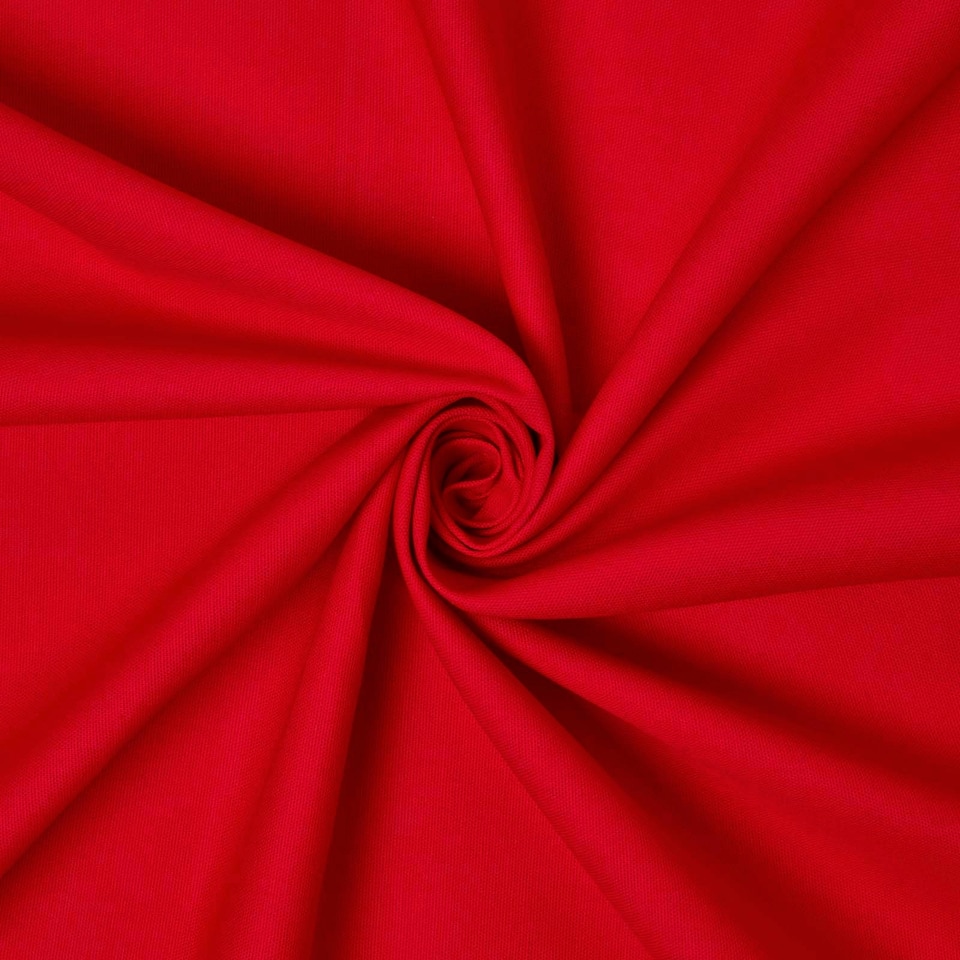 image 1 of Homescapes Pure Cotton Plain Red Fabric 150 cm Wide | Red | 150cm(60") wide, sold per metre length
