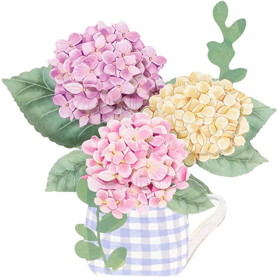 image 1 of Hydrangea Bouquet 3D Pop Up Greeting Card