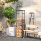 image 7 of Outsunny Metal Firewood Log Holder, Heavy Duty Firewood Rack with Adjustable Shelf, Indoor Outdoor Fireplace Wood Storage Shelf, 45 x 31 x 170 cm, Black