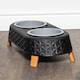image 3 of 16cm x 9cm Black Plastic Raised Double Pet Bowl Feeding Station with Stand