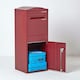 image 8 of SMART PARCEL BOX® Large Curved Top Front Access Dark Red Red