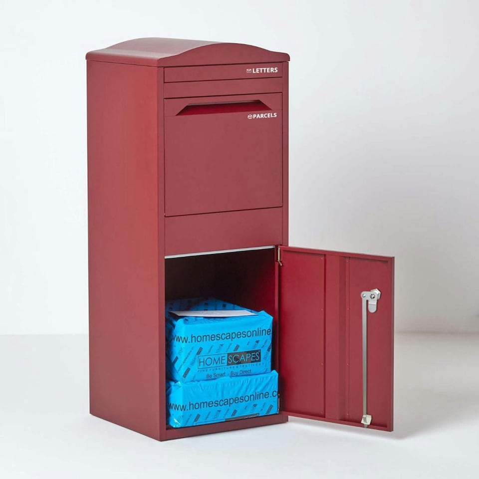image 1 of SMART PARCEL BOX® Large Curved Top Front Access Dark Red Red
