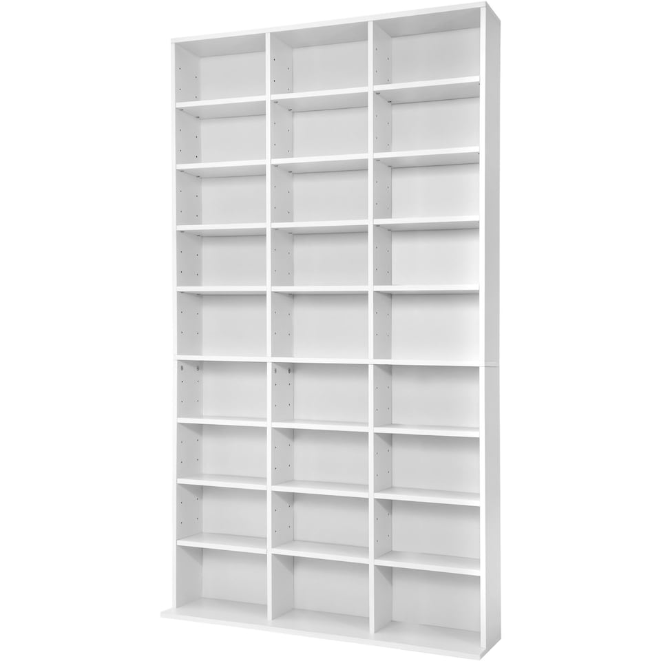 image 1 of CD Shelf Unit Christel - 27 compartments for up to 1080 CDs | White | white | 102 x 23,50 x 180 cm | 1