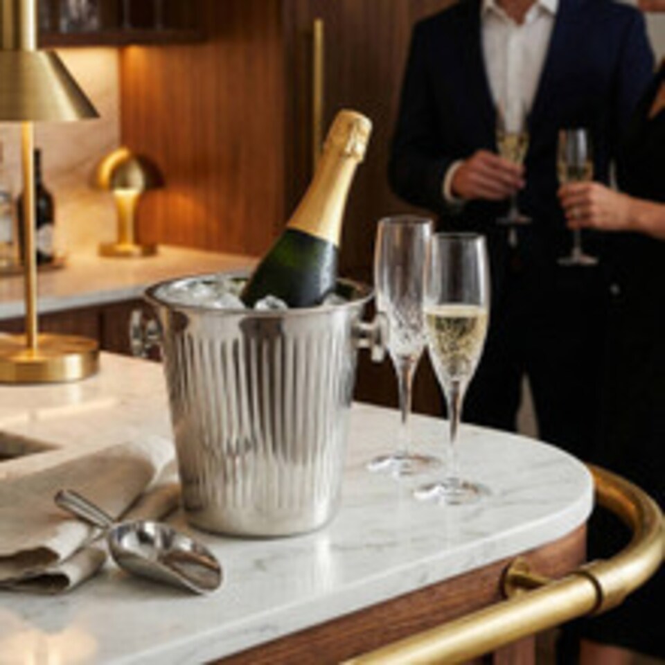 image 1 of Stainless Steel Champagne Cooler Bucket | Silver | 22 x 21 x 22 | 1