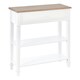 image 1 of HOMCOM 80x75cm Console Table w/ Drawer 2 Shelves Worktop Handle Retro White White | White