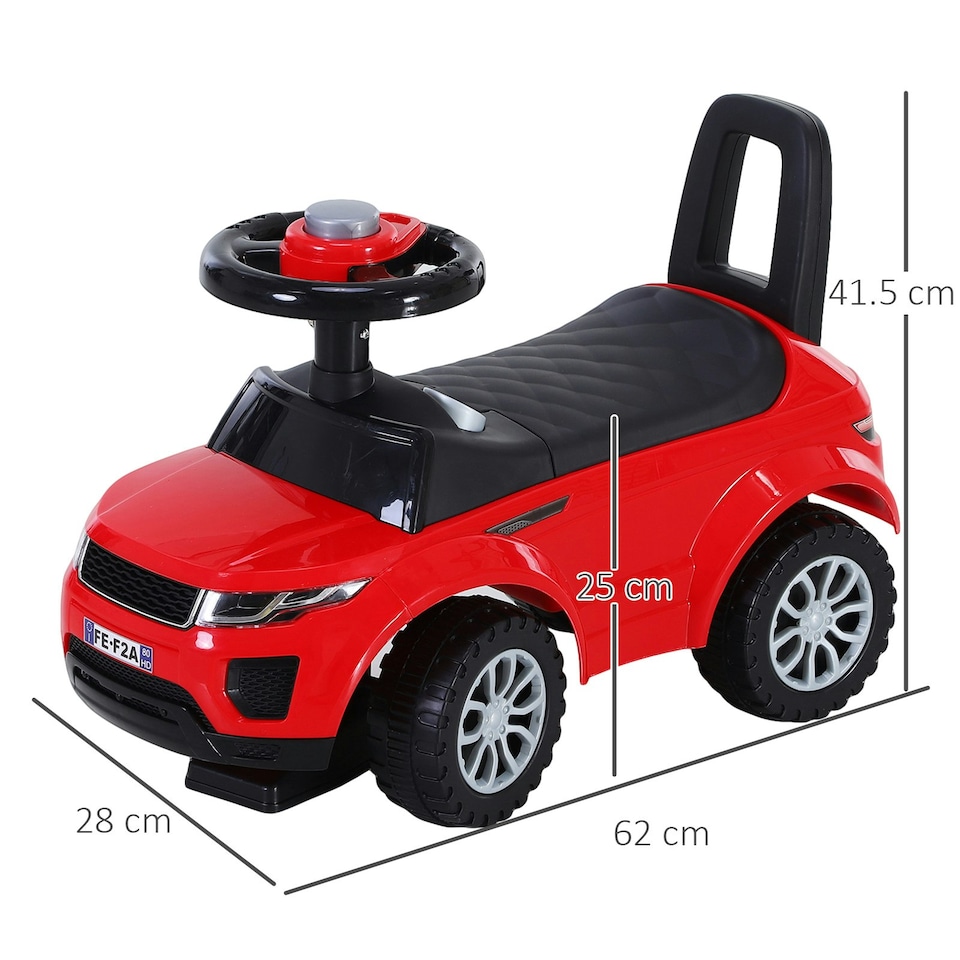 image 1 of HOMCOM 3-in-1 Ride On Car Foot To Floor Slider Toddler w/ Horn Steering Red