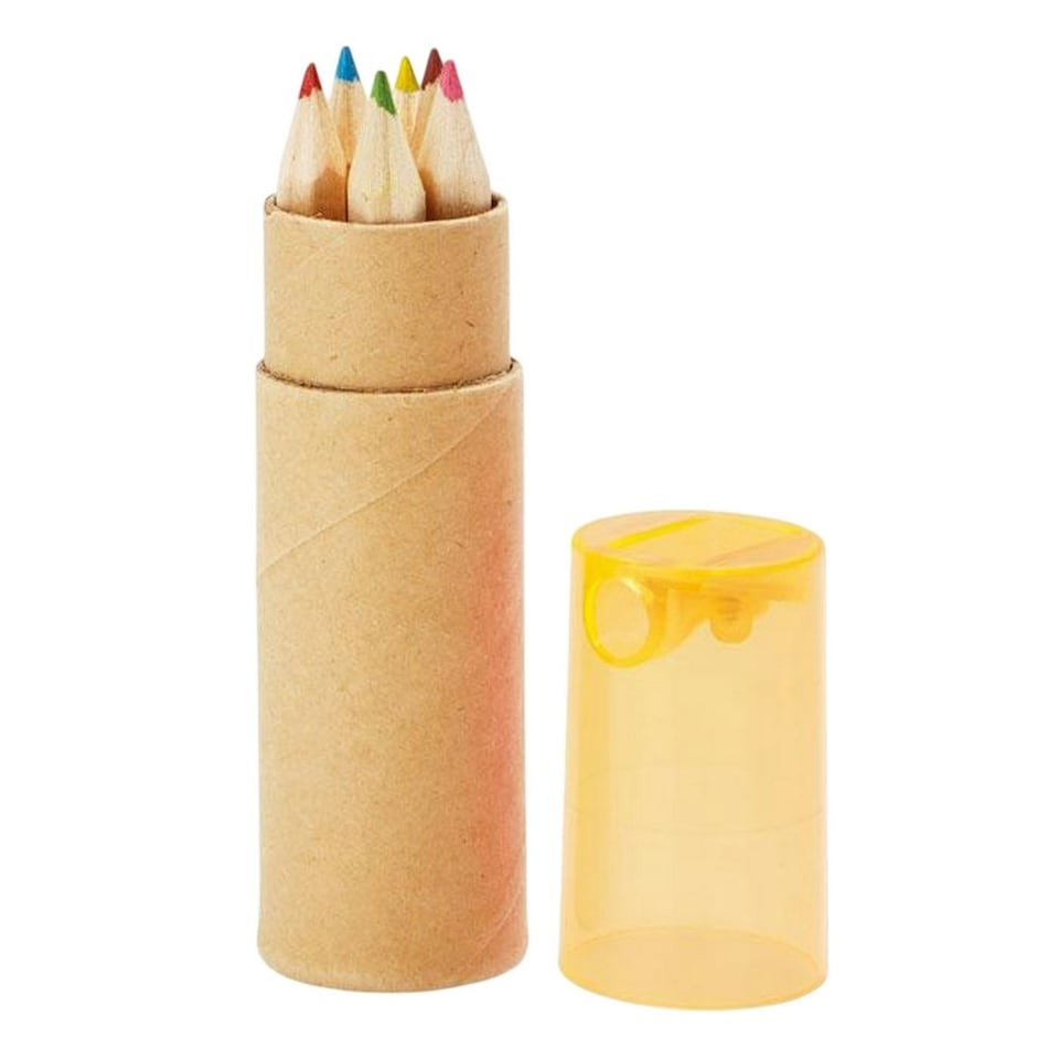 image 1 of MidOcean Petit Lambut Coloured Pencil (Pack of 6) - Transparent Orange - One Size Multi